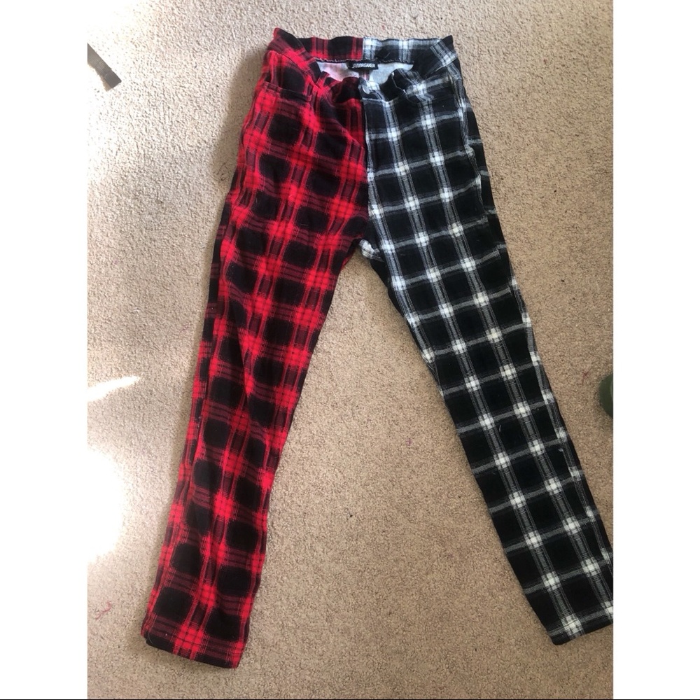Jawbreaker mismatched plaid pants large